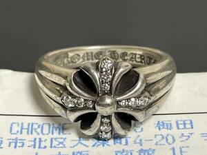 インボイス原本付属 CHROME HEARTS クロムハーツ CO CH PLS SML P / DMND カットアウト CHプラス スモール リング 指輪 20号