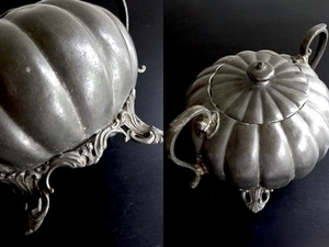 1800年末-1900年初期 フランス 錫製 ピューター キャニスター ケース エタン 器 陶器 民藝 骨董 美術 アンティーク