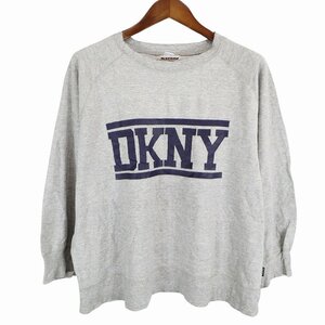 DKNY JEANS ワンポイント スウェット ロゴプリント グレー (レディース P) 中古 古着 O5722