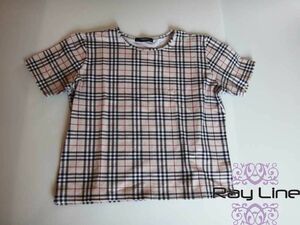 Burberry バーバリー 子供服 チェック Tシャツ ベージュサイズ152cm AGE12/13 中古 s02