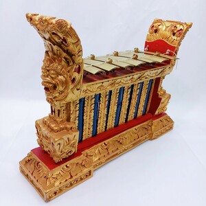 インドネシア 民族楽器 ガムラン グンデル バリ 鉄琴 GAMELAN 木彫り 木製 置物 オブジェ