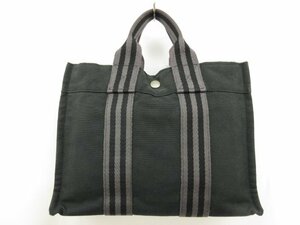 HH【エルメス HERMES】 フールトゥ PM コットンキャンバス トートバッグ (レディース) ブラック系 ■5LG2785■