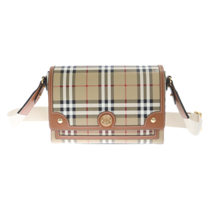 BURBERRY バーバリー NOTE CROSSBODY BAG ノバチェック レザー ショルダーバッグ クロスボディバッグ ブラウン 8066226