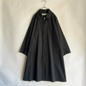 【美品】 MidiUmi 日本製 ミディウミ ステンカラーコート ゆったりめ 比翼ボタン Aライン ラグランスリーブ 綿 ブラック size FREE sk