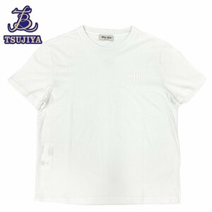 MIUMIU ミュウミュウ　半袖Tシャツ2023　557　ホワイト　メンズ　#XL　中古B【辻屋質店A2300】