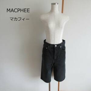 MACPHEE★マカフィー　ブラック　コットンデニムハーフパンツ　３４サイズ