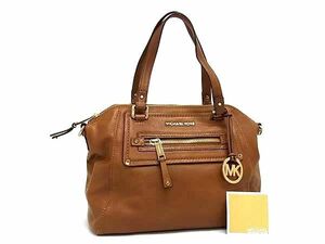 1円 ■極美品■ MICHAEL KORS マイケルコース レザー ハンドバッグ トート ショルダー 肩掛け レディース ブラウン系 BK1588