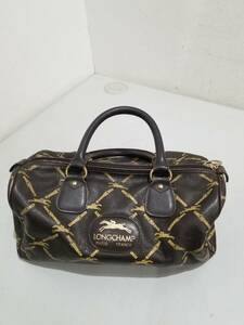 ■【57881】中古驚安★LONGCHAMP　ロンシャン　ミニボストン　昭和中流浪漫譚　ムショに入る用に■