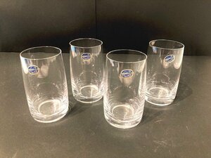 ★未使用★ BOHEMIA Crystal ボヘミアクリスタル グラス 4客セット ガラス カップ シンプル 来客 接客 キッチン おもてなし