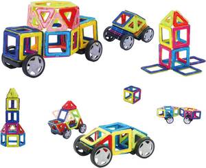 ロボットプラザ (ROBOT PLAZA) マグネットブロック 40ピース 磁石おもちゃ 子供向け 知育玩具 誕生日プレゼント