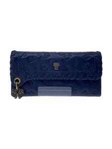 ANNA SUI◆長財布/レザー/ネイビー/総柄/レディース