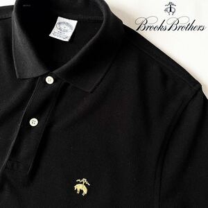 ブルックスブラザーズ BROOKS BROTHERS ポロシャツ S 170/96B (日本M) ブラック ゴールド スーピマコットン 半袖 シャツ 