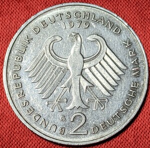 ドイツ　2マルク白銅貨　1979年 G　【89.000枚・プルーフ貨】　　　 玉ちゃんNo.2044