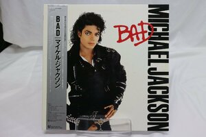 [TK3381LP] LP マイケル・ジャクソン/BAD 帯付き 見開きジャケ インナースリーブ ライナーノーツ 歌詞対訳 盤面音質ともに良好