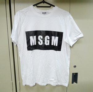 ★MSGM／エムエスジーエム　パネルロゴプリント半袖Tシャツ ホワイト サイズS