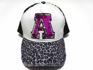 美品 YOSHINORI KOTAKE DESIGN MESH CAP / ヨシノリ コタケ ALOHA RAG別注 Aスパンコール ロゴ メッシュキャップ 帽子 メンズ レディース