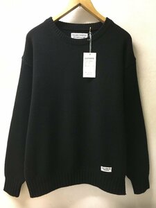 ◆WACKO MARIA ワコマリア 23aw タグ付き美品 ニット サイズL 黒　定価34100円 CLASSIC CREW NECK SWEATER TYPE 1 23FW-WMK-KN01