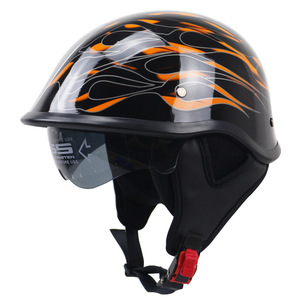 新品 ハーフヘルメット 内蔵ゴーグル 半帽ヘルメット 男女兼用 バイクヘルメット 半キャップ ヘルメット サイズ： XL