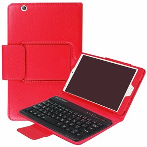 docomo dtab Compact d-01J/Huawei MediaPad M3 8.4専用レザーケース付き Bluetooth キーボード☆日本語入力対応☆レッド