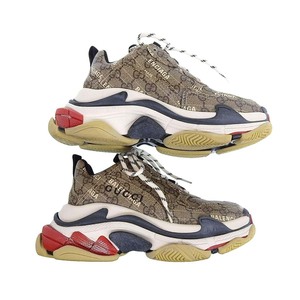 グッチ バレンシアガ コラボ Triple S スニーカー 677192 レディース ベージュ GUCCI 中古 【アパレル・小物】