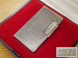 ∇花∇ヴィンテージ フランス製 MYON ミオン シルバー ダイヤカット ローラガスライター 元箱付 58 【検S.T.DUPONT デュポンギャツビー