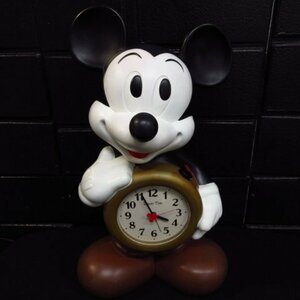 r4970　Disneytime　 ディズニー タイム クォーツ クロック ミッキーマウス 目覚まし時計 ◇ 置き時計 レトロ ヴィンテージ　アナログ
