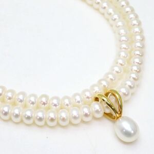 美品!!テリ抜群!!＊MIKIMOTO(ミキモト)K18本真珠ネックレス＊m 16.5g 42.5cm pearl jewelry necklace DH0/E