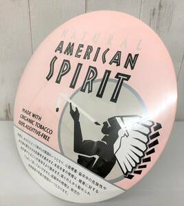 AMERICAN SPIRIT　アメリカンスピリット ＊缶バッジ　＊オブジェ　壁掛け　インテリア　 ＊煙草　たばこ　タバコ　販促品　＊直径 250mm