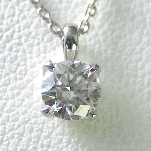 ダイヤモンド ネックレス 一粒 プラチナ 0.3カラット 鑑定書付 0.348ct Eカラー VS2クラス 3EXカット H&C CGL 通販