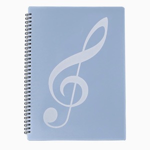 楽譜ファイル A4サイズ リング式 楽譜入れ 収納ホルダー 20ページ40枚 クリアファイル 直接書き込めるデザイン (ブルー)
