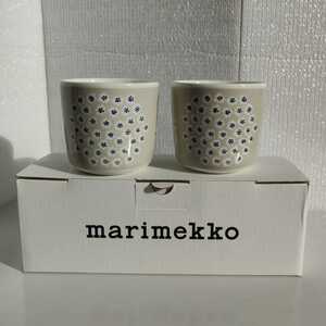 【未使用】マリメッコmarimekko PUKETTI プケッティ ラテマグ2個セット　グレー　灰色