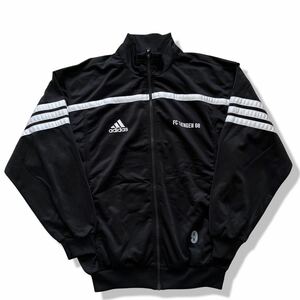 90s adidas(アディダス) サッカーチームロゴ トラックジャケット M ブラック 万国旗タグ パフォーマンスロゴ スイスリーグ ジャージ