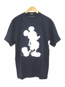 アンダーカバー ディズニー UNDERCOVER × Disney Tシャツ カットソー ミッキー サテンパッチ ロゴ UC1C8803 ネイビー size 2 ユニセックス