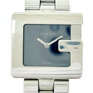 【1円スタート】GUCCI グッチ 3600J スクエア SS ブラック文字盤 クオーツ レディース腕時計 266330