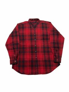 US古着 NAUTICA 赤黒 オーバーサイズ コットンチェックシャツ sizeXL【258】