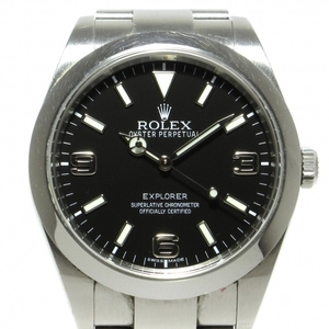 ROLEX(ロレックス) 腕時計 エクスプローラー1 214270 メンズ SS/10コマ+余り3コマ(フルコマ)/ランダムルーレット/2014.4 黒