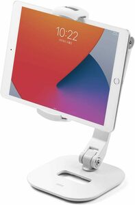 サンワダイレクト iPad タブレット アームスタンド 6～13インチ対応 2関節 角度調整 回転 ホワイト 200-STN052W