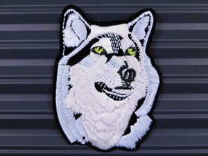 送料\84【動物・アニマル】※《アイロン刺繍ワッペン／狼・オオカミ・ウルフ》　アメリカン雑貨　刺繍ワッペン　アイロンワッペン