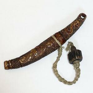 アイヌ民族　マキリ　メノコ　鹿角　民族美術　狩猟刀　時代　ナイフ　コレクター収蔵品