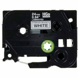 ブラザー工業 HGeテープ ラミネートテープ(白地/黒字)24mm 長さ8m 5本パック HGe-251V
