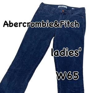 Abercrombie&Fitch アバクロ W24 ウエスト65cm ミドルライズ スーパースキニー コーデュロイ ストレッチ カットオフ レディース M1549