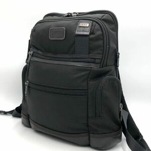 1円~極美品 TUMI トゥミ ALPHA BRAVO KNOX Backpack メンズ ビジネスバッグ リュックサック A4+PC可 レザー バリスティック 通勤 黒/濃茶