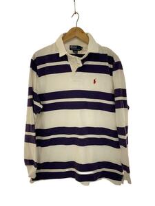 POLO RALPH LAUREN◆ポロシャツ/M/コットン/WHT/ボーダー