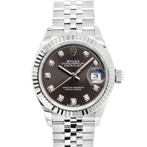 ロレックス ROLEX デイトジャスト 279174G 10Pダイヤ ダークグレー文字盤 ランダム SS/WG レディース腕時計 自動巻き DATEJUST 28mm