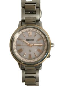 SEIKO◆1B25-0AV0/ルキア/ソーラー腕時計/アナログ/ステンレス/WHT/SLV/