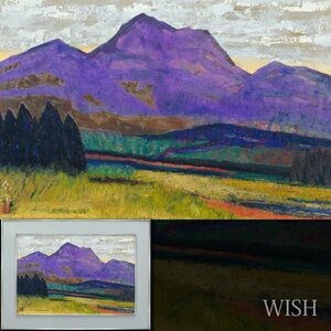 【真作】【WISH】遠藤桑珠「那須連山」日本画 12号 大作 金泥仕様 金落款 　　〇日展参与 師:中村岳陵 山形県出身 #24032418