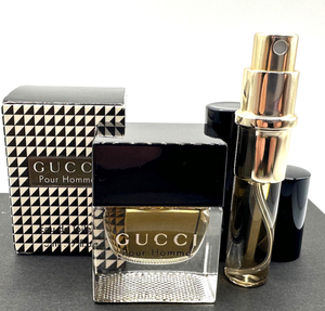 ★グッチ香水・GUCCI Pour Homme EDT. ★5ml BOTTLE +★3.5mlアトマイザー 総計8.5ml・★未使用/保管品/地下倉庫保管/廃盤/入手困難