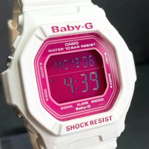 CASIO カシオ Baby-G ベビージー BG-5601-7 腕時計 デジタル クオーツ ピンク文字盤 ホワイト カレンダー 新品電池交換済み 動作確認済み