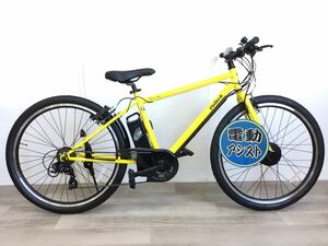 27.5インチ 7段ギア 電動アシスト 自転車 (604) イエロー ブラック XL22040862 未使用品■