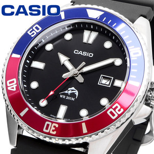 CASIO カシオ 腕時計 メンズ 海外モデル クォーツ　ダイバー 200M ウレタン ラバー ブラック MDV-106B-1A2V